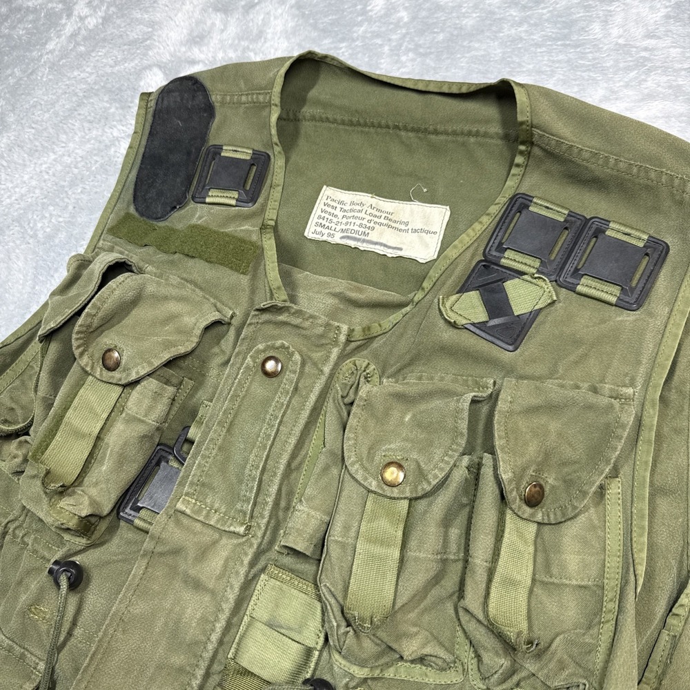 Pacific Body Armour Vest Tactical Load Bearing Small/Medium Green VEST ONLY 90s - Picture 2 of 11